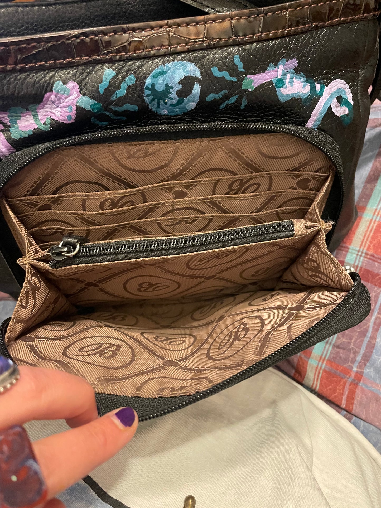 Ladiez & Da Moon Leather Purse - 16 POCKETS!!!!!